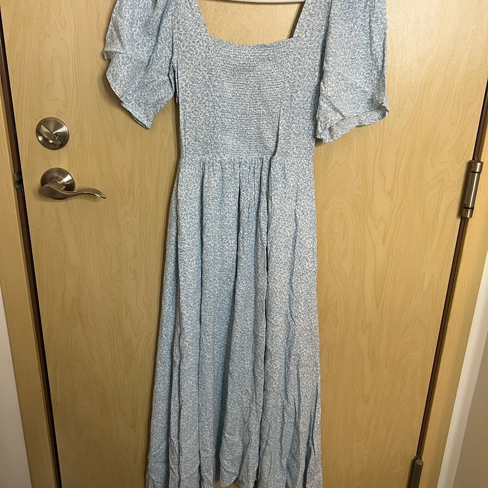 & other stories blue midi dress